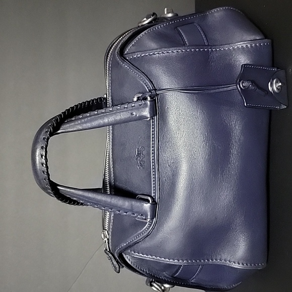 Coach Ace Midnight Blue Glovetanned Leather Satchel No. 37017  ☆1941 Collection☆ - Picture 16 of 16
